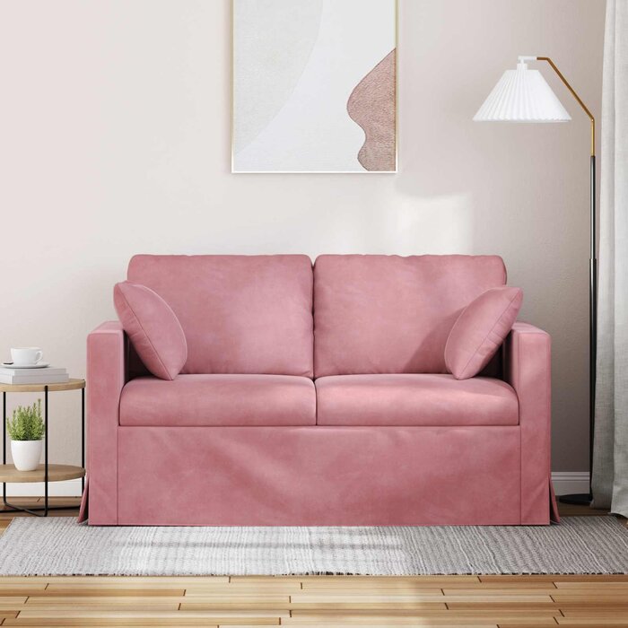 Canapé moderne en velours rose - 138x78 cm - 35% de remise
