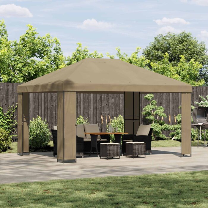 Pavillon de jardin 4 x 3 m Beige - 35% de remise