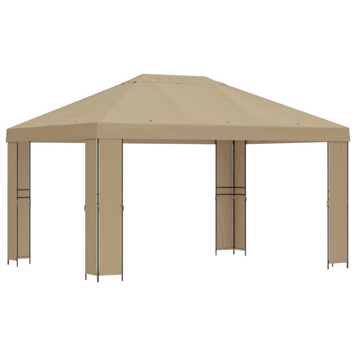 Pavillon de jardin 4 x 3 m Beige - 35% de remise