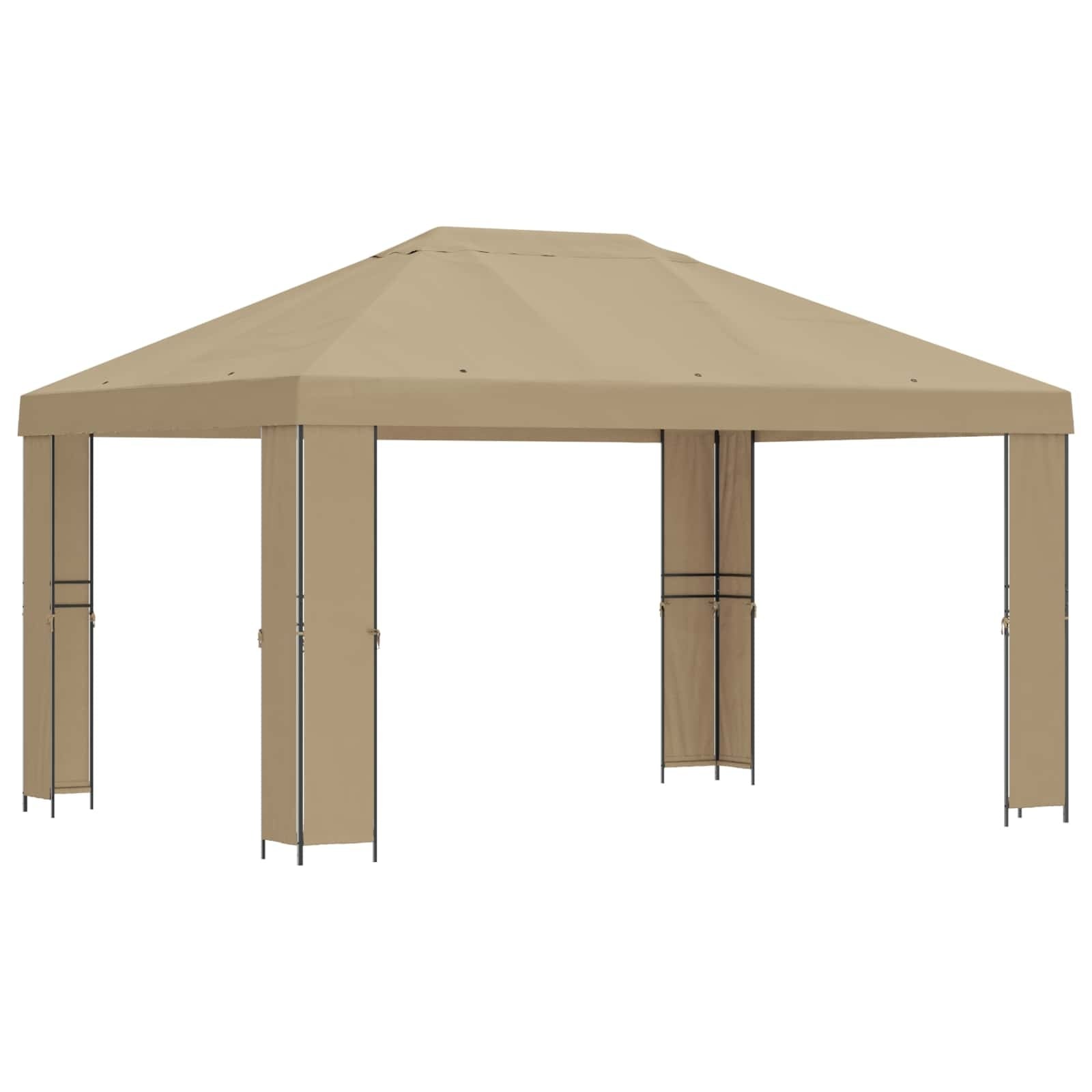 Pavillon de jardin 4 x 3 m Beige - 35% de remise