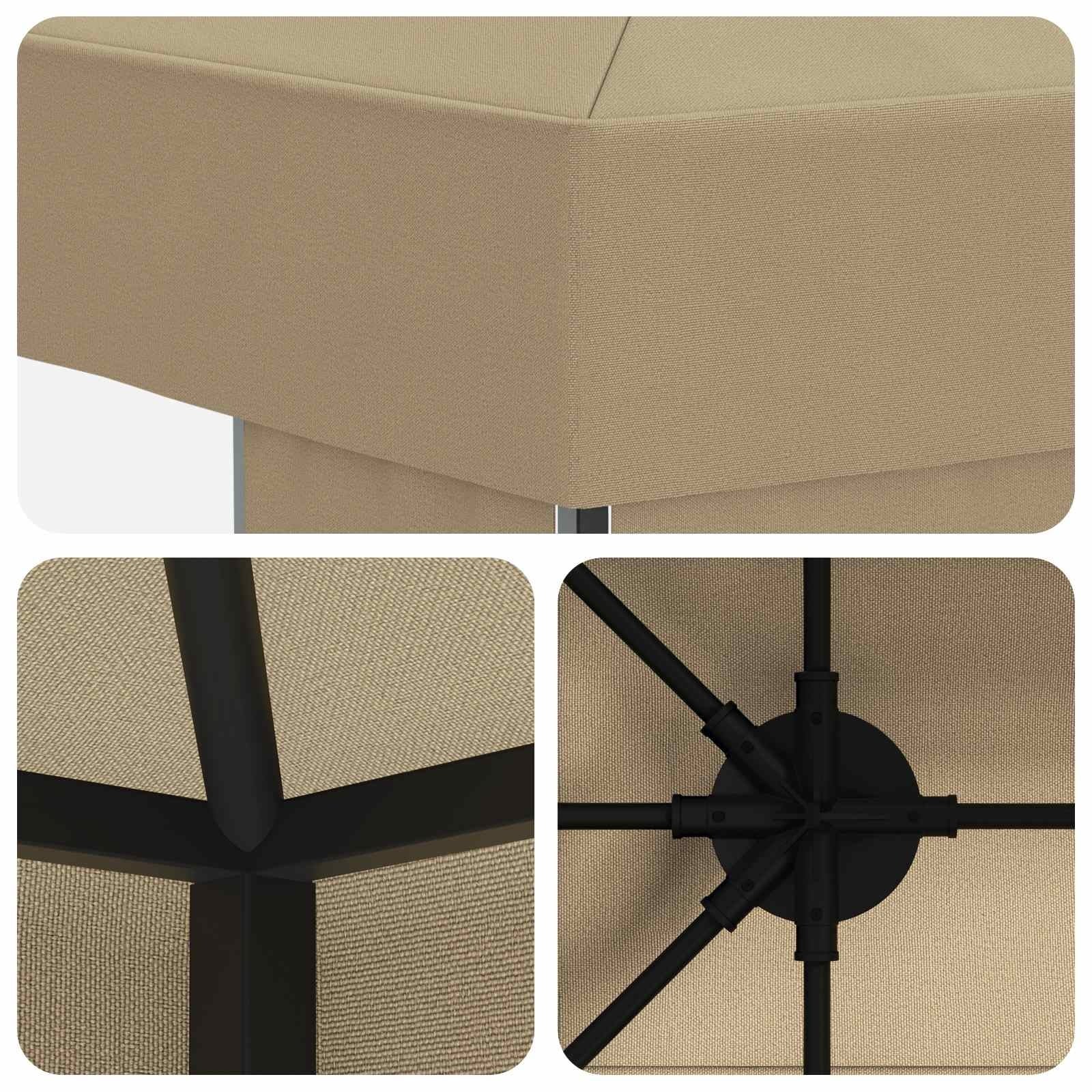 Pavillon de jardin 4 x 3 m Beige - 35% de remise