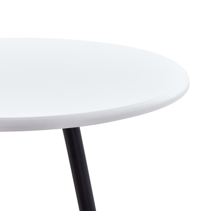 Table de bar ronde 60x107,5 cm MDF blanc et métal noir - 34% de remise