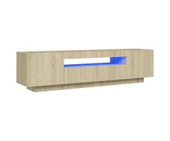Vidaxl Meuble TV LED 160 cm chêne Sonoma - 46% de remise