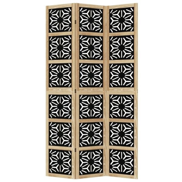Paravent 3 panneaux bois noir - 34% de remise
