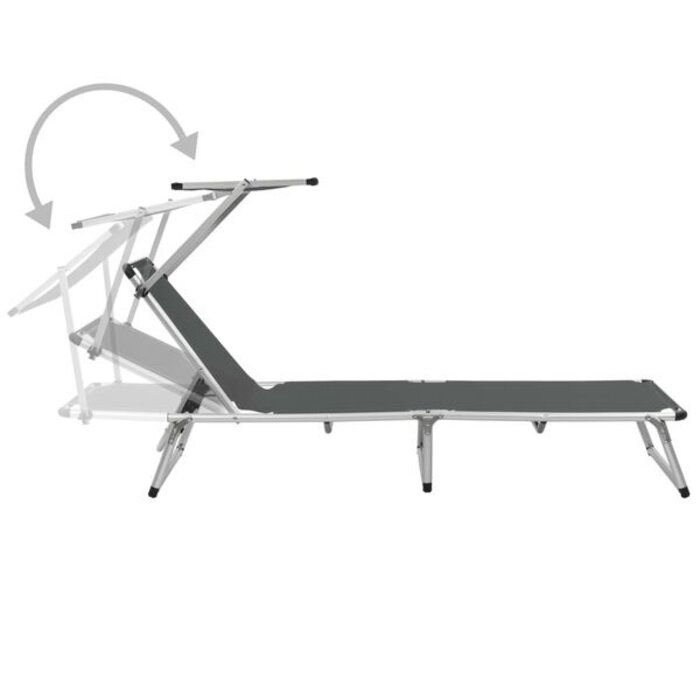 Bain de soleil pliable avec toit gris - 34% de remise