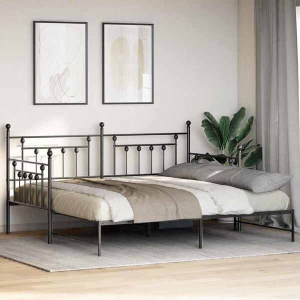 Lit de repos 90x190 cm en acier noir - 35% de remise