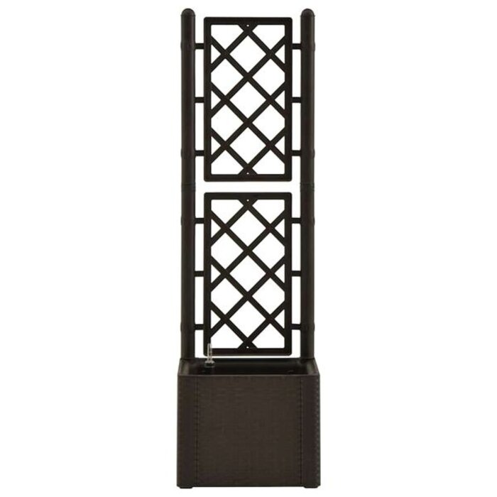 Jardinière haute avec treillis - 34% de remise - 43 x 43 x 142 cm - Moka