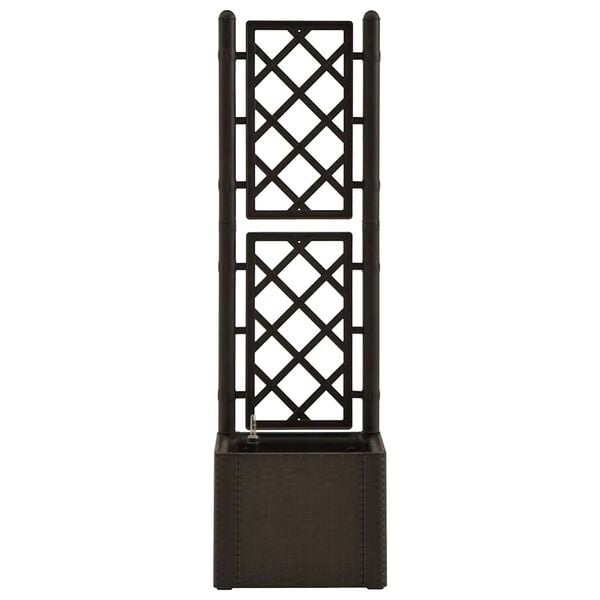 Jardinière haute avec treillis - 34% de remise - 43 x 43 x 142 cm - Moka