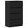 Commode 4 tiroirs noire 60x35x98,5 cm - 34% de remise