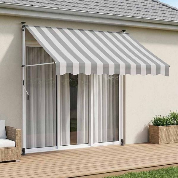 Store banne manuel 150 cm anthracite et blanc - 34% de remise
