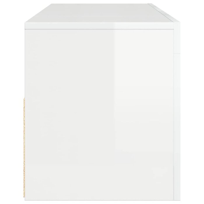 Meuble TV LED 120 cm Blanc Brillant - 34% de remise