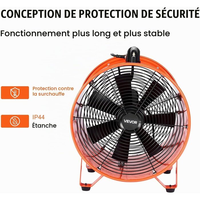 Ventilateur industriel 900W 16" avec flexible 10m - 35% de remise
