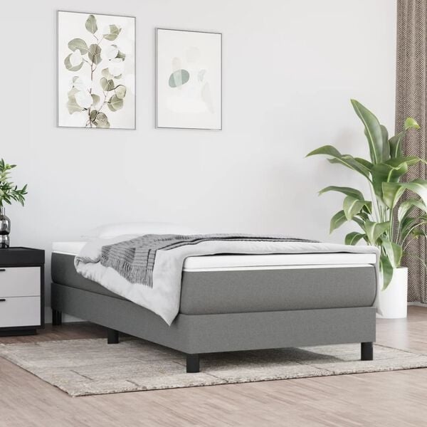 Cadre de lit en tissu gris foncé 100x200 cm - 33% de remise