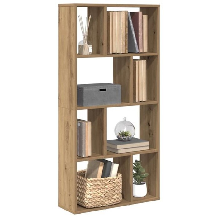 Bibliothèque géométrique chêne artisanal 60x120cm - 34% de remise