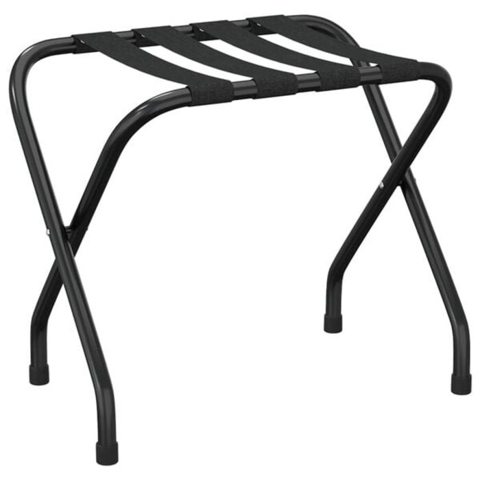 Porte-bagages pliant avec dossier - Acier noir - 32% de remise