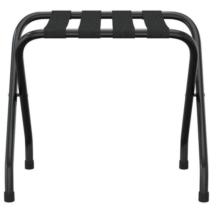 Porte-bagages pliant avec dossier - Acier noir - 32% de remise