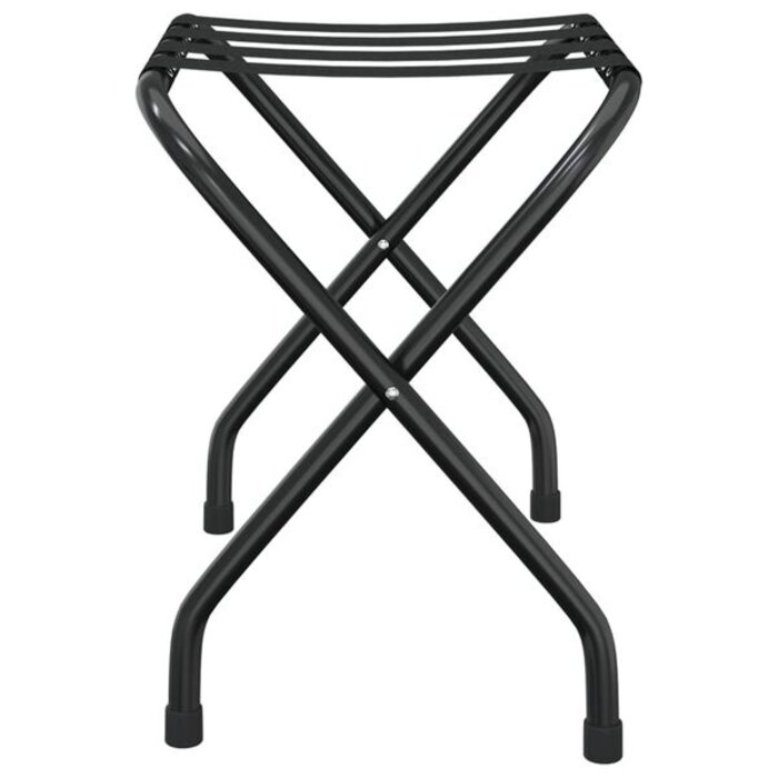 Porte-bagages pliant avec dossier - Acier noir - 32% de remise