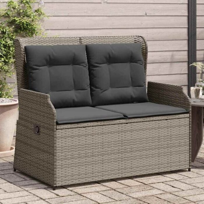 Banc de jardin inclinable gris - 34% de remise - Outlet