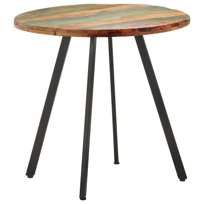 Table ronde 80 cm en bois massif recyclé - 34% de remise