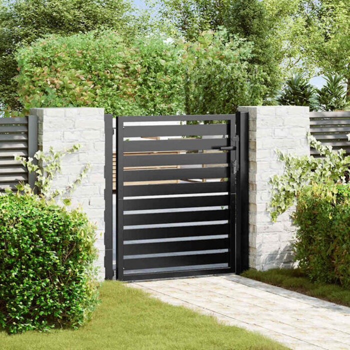 Portillon de jardin alu noir 100x100 cm - 35% de remise