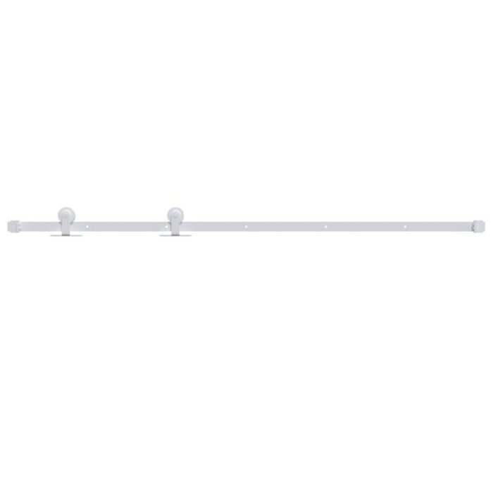 Kit porte coulissante 200 cm acier blanc - 33% de remise