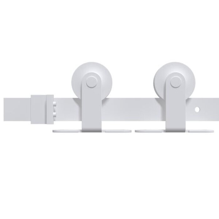 Kit porte coulissante 200 cm acier blanc - 33% de remise