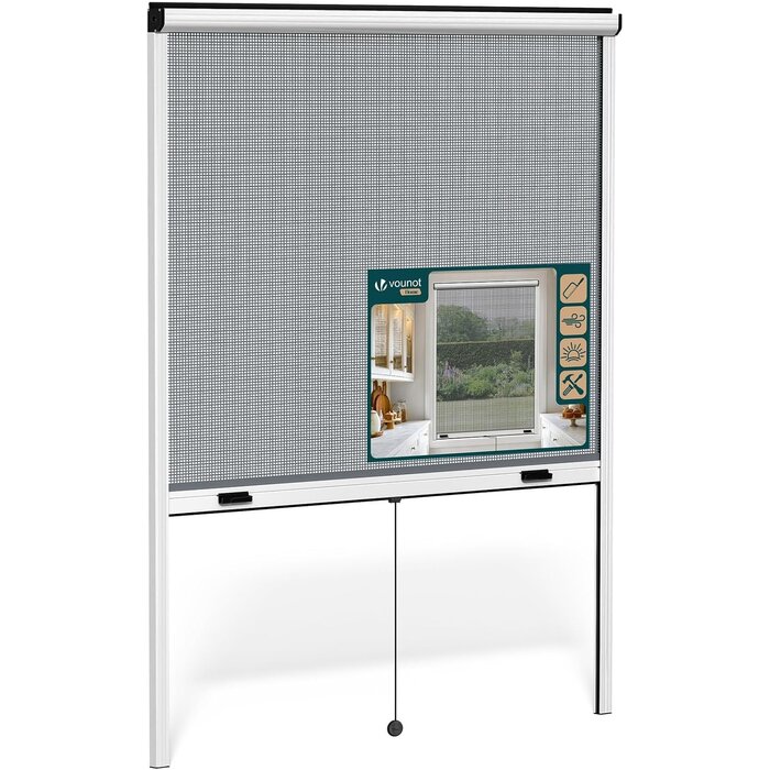 Moustiquaire enroulable wit grijs L 100x160cm - 27% de remise