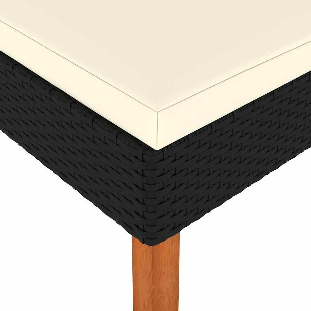 Vidaxl Repose-pieds en rotin noir et eucalyptus - 31% de remise