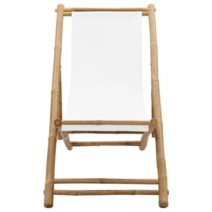Vidaxl Chaise de jardin en bambou et toile blanche - 33% de remise