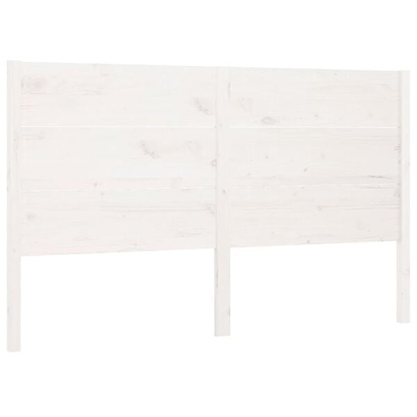 Vidaxl Tête de lit en pin massif blanc 146x100 cm - 79% de remise