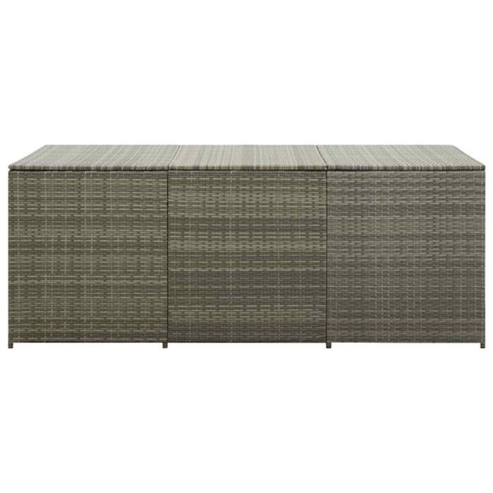 Vidaxl Coffre de jardin en résine tressée 180 cm - Gris - 38% de remise