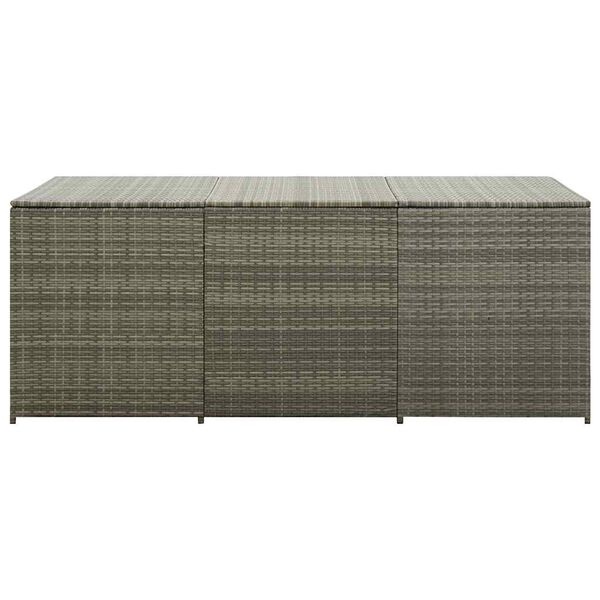 Vidaxl Coffre de jardin en résine tressée 180 cm - Gris - 38% de remise