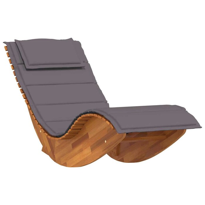Vidaxl Chaise longue à bascule en acacia avec coussin - 35% de remise