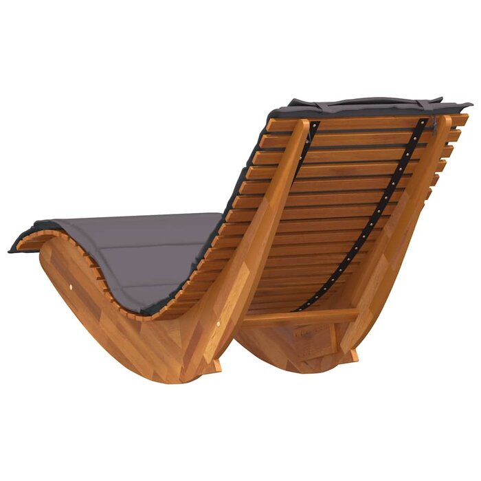 Vidaxl Chaise longue à bascule en acacia avec coussin - 35% de remise