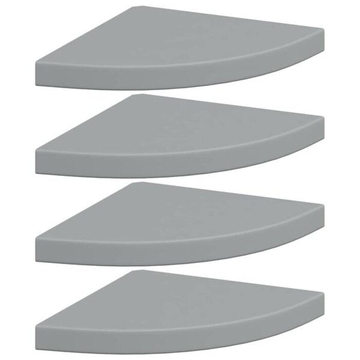 Vidaxl Lot de 4 étagères d'angle flottantes gris - 34% de remise