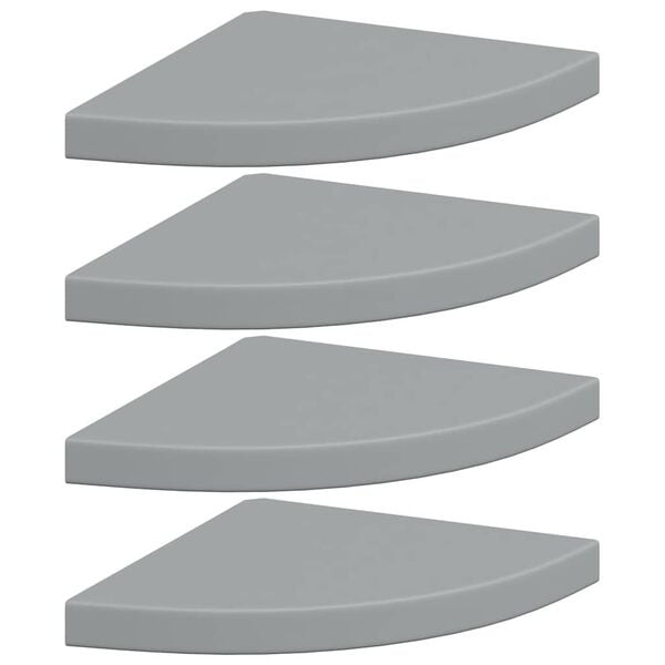 Vidaxl Lot de 4 étagères d'angle flottantes gris - 34% de remise