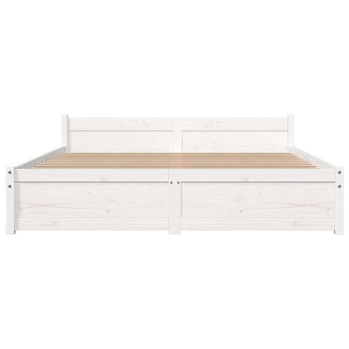 Vidaxl Cadre de lit 140x200 cm bois massif blanc - 34% de remise