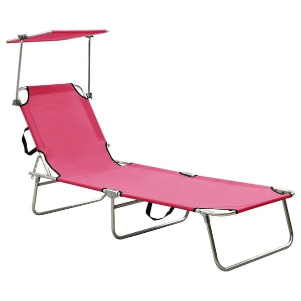 Vidaxl Bain de soleil pliant avec auvent - Magenta - 33% de remise