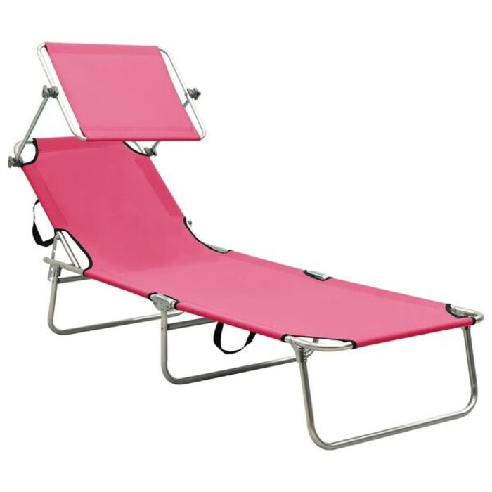 Vidaxl Bain de soleil pliant avec auvent - Magenta - 33% de remise