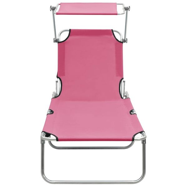 Vidaxl Bain de soleil pliant avec auvent - Magenta - 33% de remise
