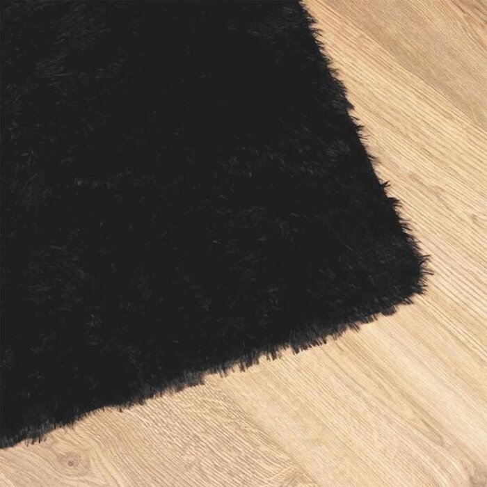 Vidaxl Tapis à poils longs noir 160x230 cm - 33% de remise