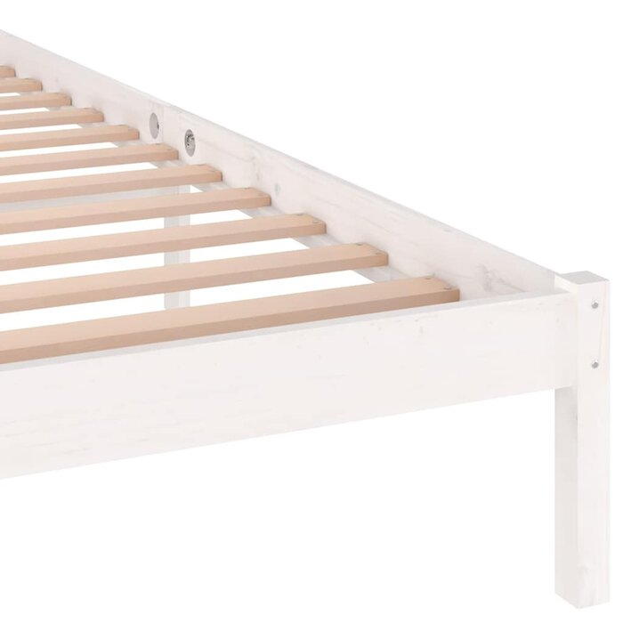 Vidaxl Cadre de lit en bois massif blanc 200x200 cm - 34% de remise