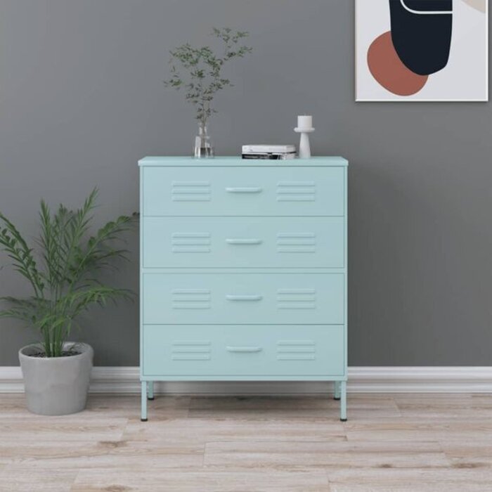 Vidaxl Commode en acier menthe 80x35x101,5 cm - 35% de remise