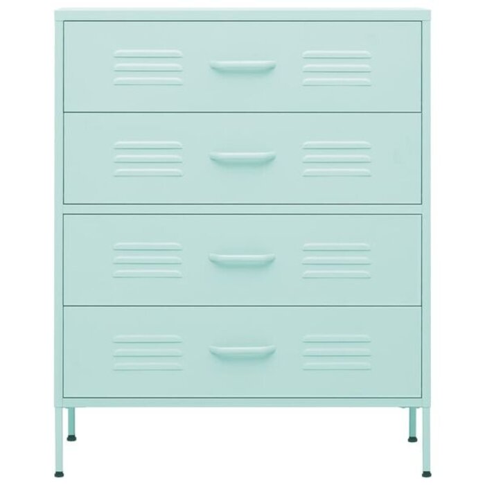 Vidaxl Commode en acier menthe 80x35x101,5 cm - 35% de remise