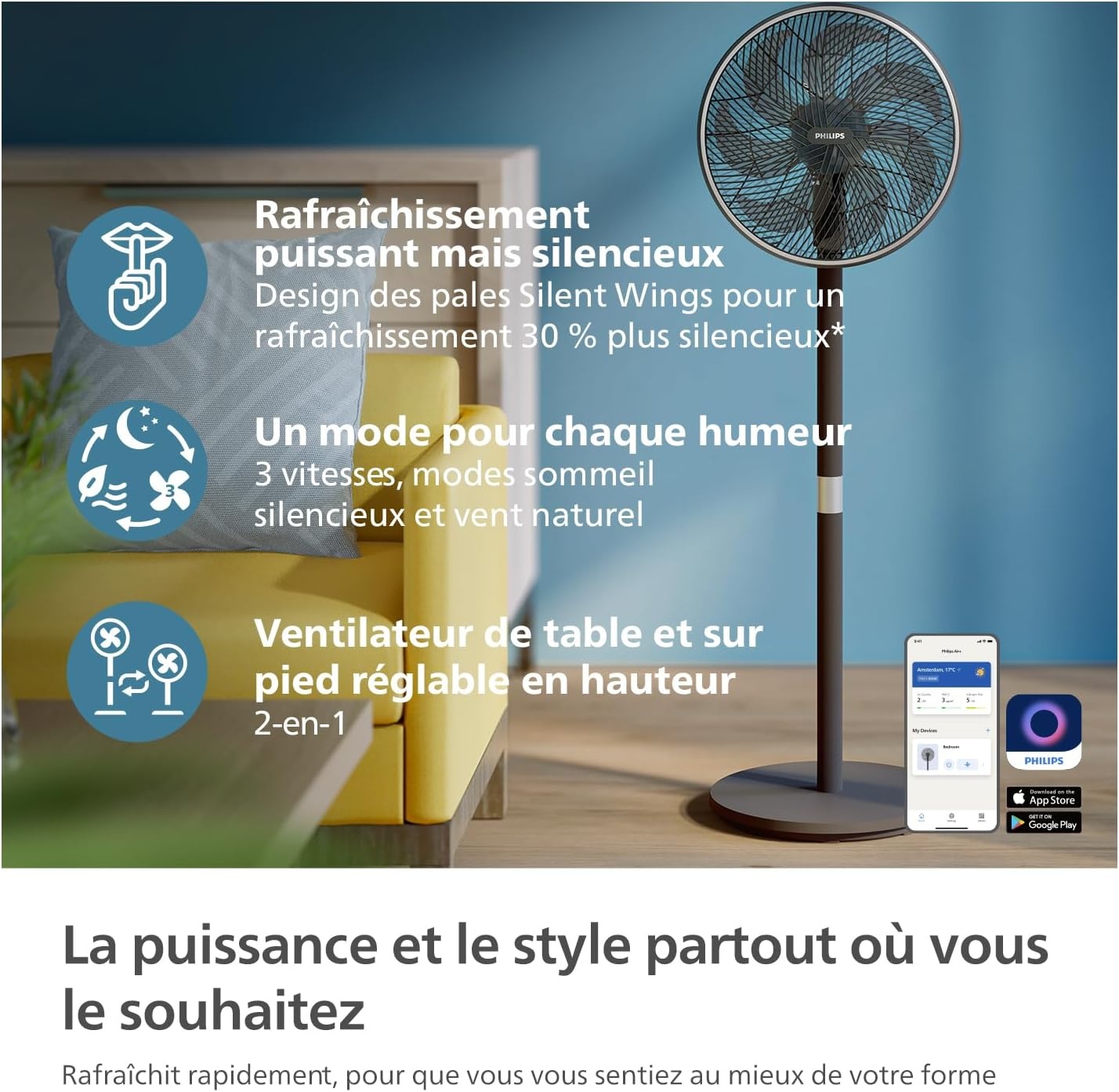 Ventilateur 2-en-1 Série 3000 Noir - 19 dB - 34% de remise