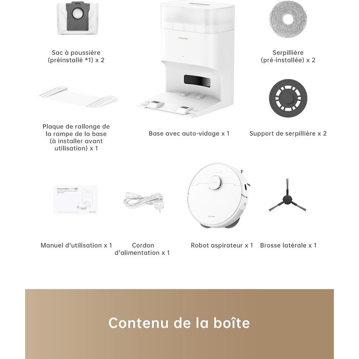 Robot aspirateur et laveur 7000 Pa, vidage auto - 35% de remise
