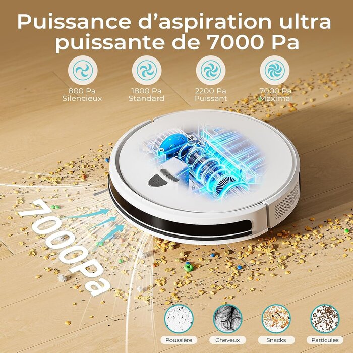 Robot Aspirateur Compact 3800Pa - Navigation Intelligente - 34% de remise