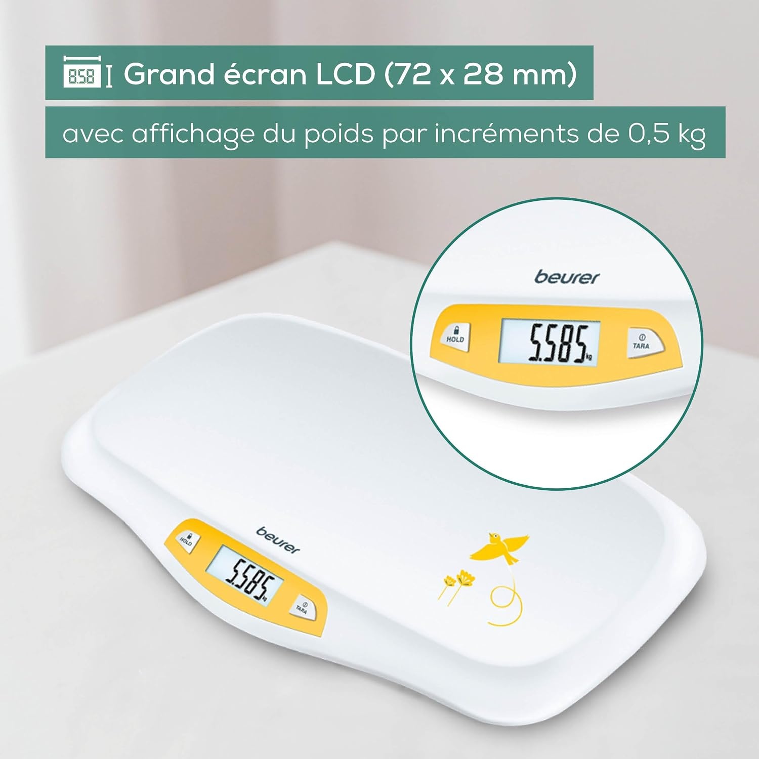 Pèse-bébé électronique 20 kg avec plateau incurvé - 33% de remise