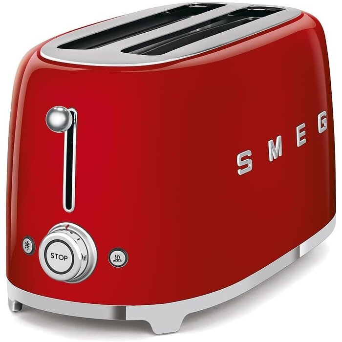 Grille-pain 4 fentes style rétro années 50 - Rouge - 1500W - 35% de remise