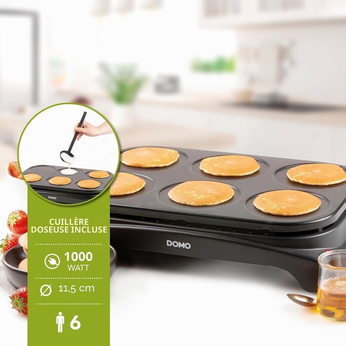 Appareil à pancakes et œufs 6 cavités - 32% de remise